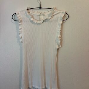 H&M Ruffled White Tank